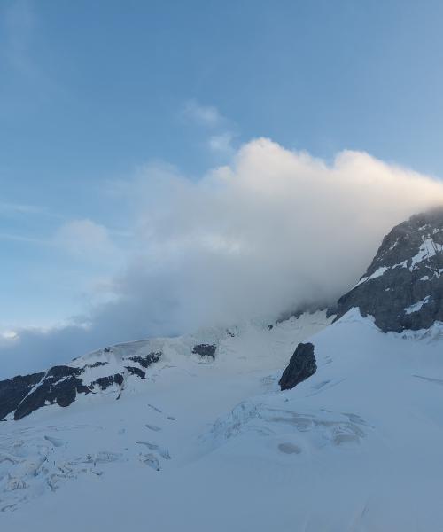 mountain view with cap cloud